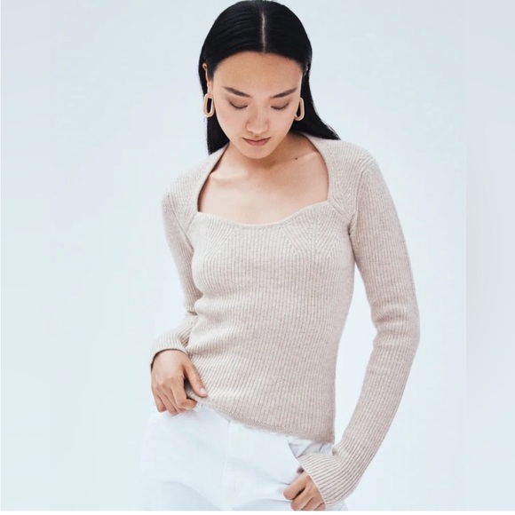 NWT Mayson the Label // Cashmere Blend Sweetheart Neck Sweater medium